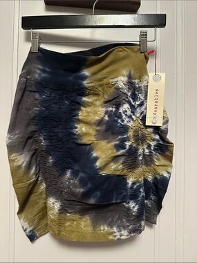 Wearables Tie-Dye Mini Skirt in Olive & Navy